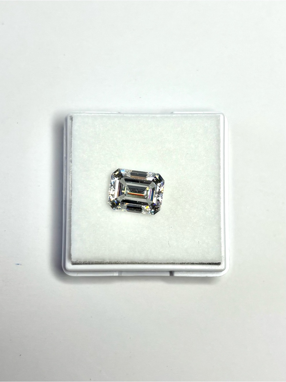 GRA Certified 3 ct. emerald-cut moissanite stone